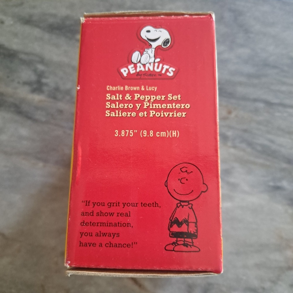 Peanuts Charlie Brown Lucy Salt & Pepper Shakers New In Box - Picture 4 of 7
